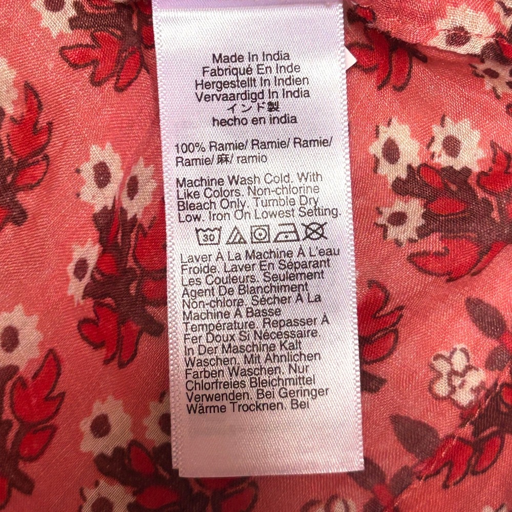 J.Crew Cabana Mini Dress M NWT Ramie Block Print Coral Floral Slip $198 - Picture 7 of 16